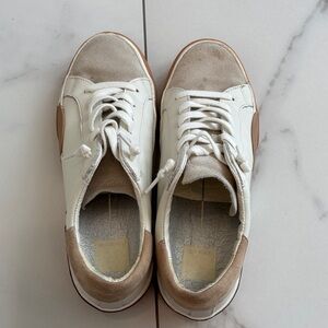 Stylish White and Tan Women’s Sneakers